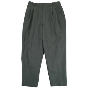 Vintage Karen Brooks Dark Green Dress Pants Womens 16 32x28 USA High Rise Slacks